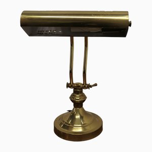 Art Deco Brass Adjustable Bankers Desk Lamp , 1960s