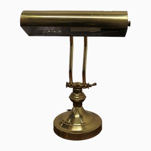 Lámpara de escritorio Bankers ajustable Art Déco de latón, años 60