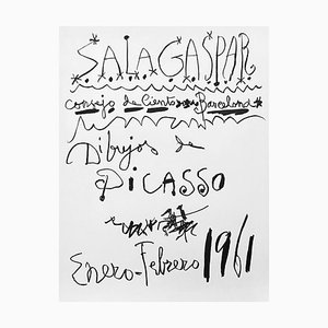 Pablo Picasso, Sala Gaspar Barcelona, 1961, Original lithografisches Poster