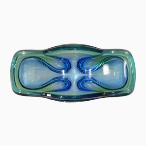 Large Murano Glass in Shell Blue Green