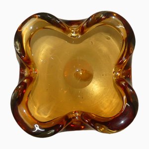 Cenicero de cristal de Murano en marrón, años 60