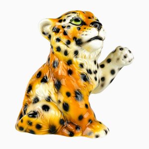 Vintage Keramik Leopardenskulptur, Italien, 1960er