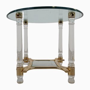 Vintage Coffee Table in Brass and Acrylic Glass, 1970s