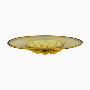 Yellow Murano Glass Centerpiece Dish by Vittorio Zecchin, Italy, 1940s
