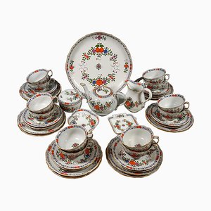Tea and Dessert Set with Indian Flowers from Meissen, Set of 42