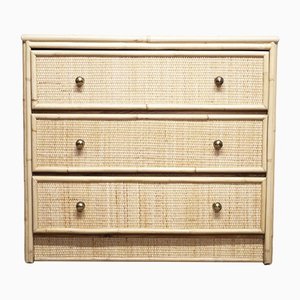 Vintage Bamboo and Rattan Chest of Drawers, 1970s