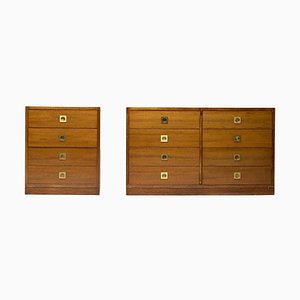 Chest of Drawers Set in Walnut, 1965, Set of 2