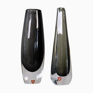 Mid-Century Modern Vasen von Nils Landberg für Orrefors, Schweden, 1950er, 2er Set