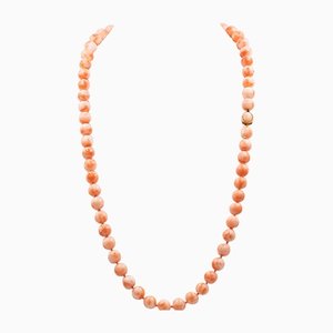 Vintage Necklace in Pink Coral and Gilt Silver Susta, 1960s