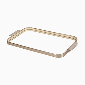 Mid-Century Italian Aluminum Serving Tray with Mirror Top by Carlo Scarpa, 1960s