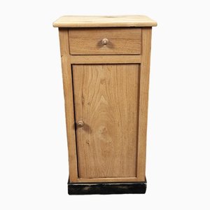 Raw Elm Bedside Cabinet with a Door and a Drawer