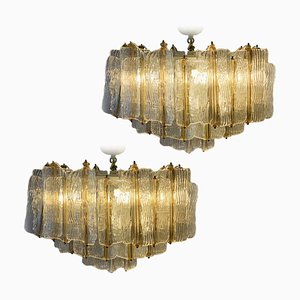 Chandeliers for Venini by Toni Zuccheri, Murano, 1968, Set of 2