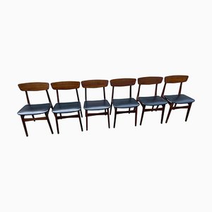 Mid-Century Danish Chairs in Teak by Schiønning & Elgaard, 1960s, Set of 6