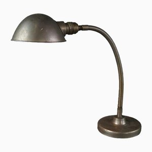 Lámpara de escritorio vintage de metal con cuello de ganso