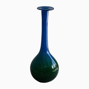 Green and Blue Glass Vase by John Orwar Lake for Ekenas