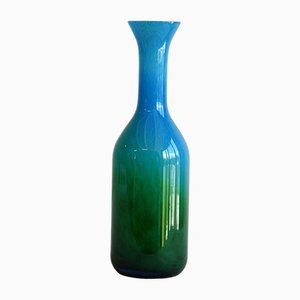 Blue and Green Glass Vase from John Orwar Lake Ekenas Sweden