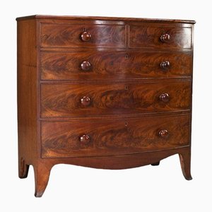 Antique Bow Fronted Chest of Drawers in Mahogany