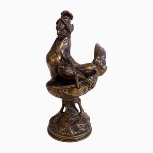 Bronze Hen and Chicks by Alphonse Alexandre Arson, 1800s