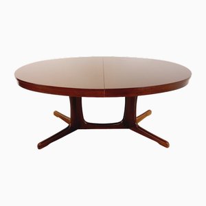 Vintage Oval Dining Table in Elm from Baumann, 1970s