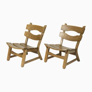 Brutalist Oak Chairs by Dittmann & Co. For Awa Radbound, 1960s, Set of 2