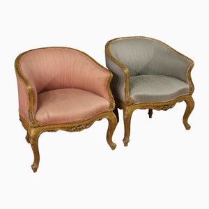 Venetian Lacquered and Gilded Armchairs, 1950s, Set of 2