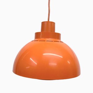 Orangefarbene Deckenlampe aus Kunststoff von K. Kewo für Nordisk Solar, 1970er