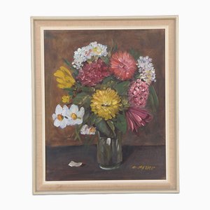 C. Møller, Flowers, 1960s, Oil on Canvas