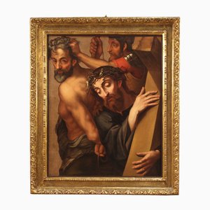 Artista fiammingo, Cristo porta la croce, 1670, olio su tela, con cornice