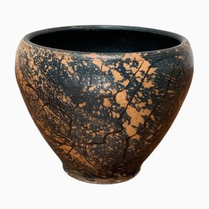 Mid-Century German Studio Pottery Brutalist Bowl Vase by Gerhard Liebenthron, 1960s