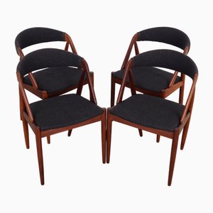Danish Teak Chairs by Kai Kristiansen, 1970s, Set of 4