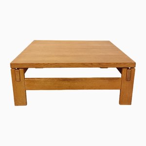 Vintage Square Coffee Table in Solid Oak, 1960s