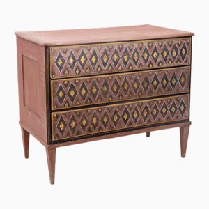 Chest of Drawers with Harlequin Pattern, 19th Century
