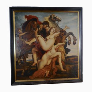 U Gerlo según PP Rubens, caballos, años 20, pintura al óleo muy grande