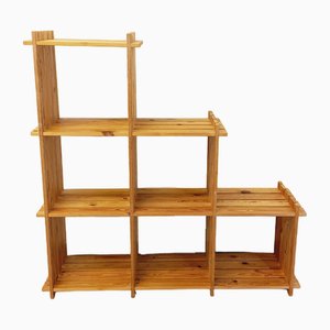 Pine Staircase Bookshelf in the style of Maison Regain, 1980s