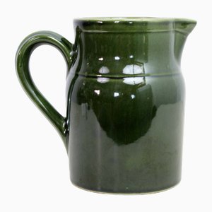 French Enamelled Stoneware Pitcher from Digoin, 1960s