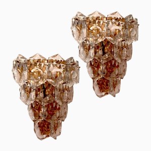 Glass and Brass Light Sconces by Carlo Scarpa for Bernini, 1970s, Set of 2