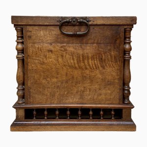 Early 20th Century French Hand-Carved Wooden Trunk
