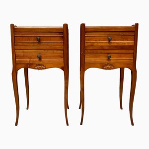 French Bedside Tables with Cabriole Legs, 1950s, Set of 2
