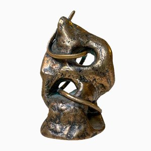 Sculpture Brutaliste Scandinave en Bronze, 1990s