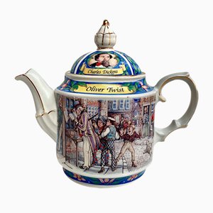 Englische Oliver Twist Teekanne aus Porzellan von James Sadler