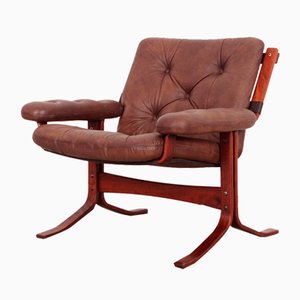 Norwegian Leather Armchair, 1970s