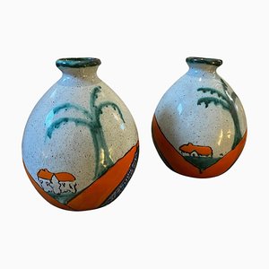 Belgische Vasen aus handbemalter Keramik von Ceramique de Bruxelles, 1970er, 2er Set
