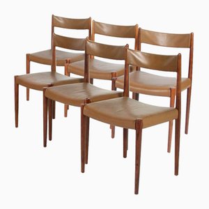 Khaki Rosewood Chairs, 1960s, Set of 6