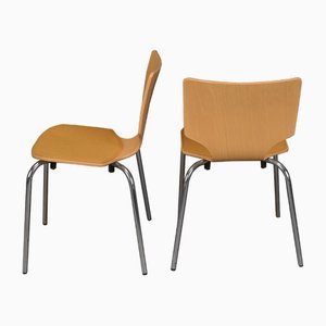 Stapelbare Stühle aus geformtem Buchenholz von Duba Furnitature, 1970er, 2er Set