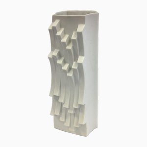 White Porcelain Vase by Heinrich Fuchs for Hutschenreuther, 1960s
