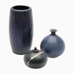 Vasi e lampada a olio in ceramica di Gunnar Nylund ed Egon Larsson per Höganäs & Rörstrand, set di 3