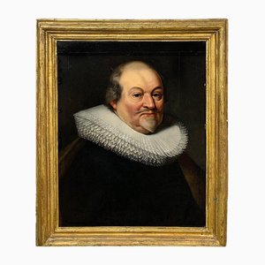 Después de Michiel Jansz Van Mierevelt, Retrato de caballero, de finales del siglo XVII, óleo sobre madera, enmarcado