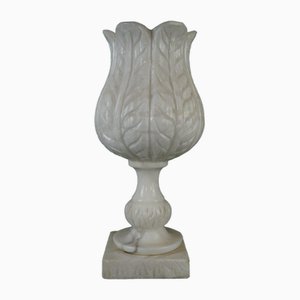 Large French Table Lamp in Alabaster and Marble