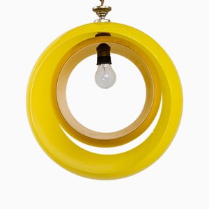 Lampe à Suspension Eclisse Jaune par Carlo Nason pour Mazzega, Italie, 1960s