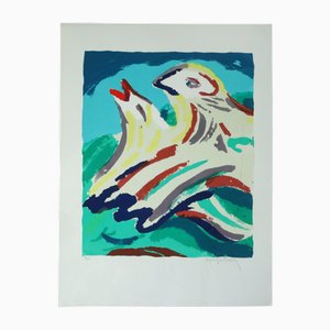 Bengt Åberg, Fåglar, Color Lithograph, Framed